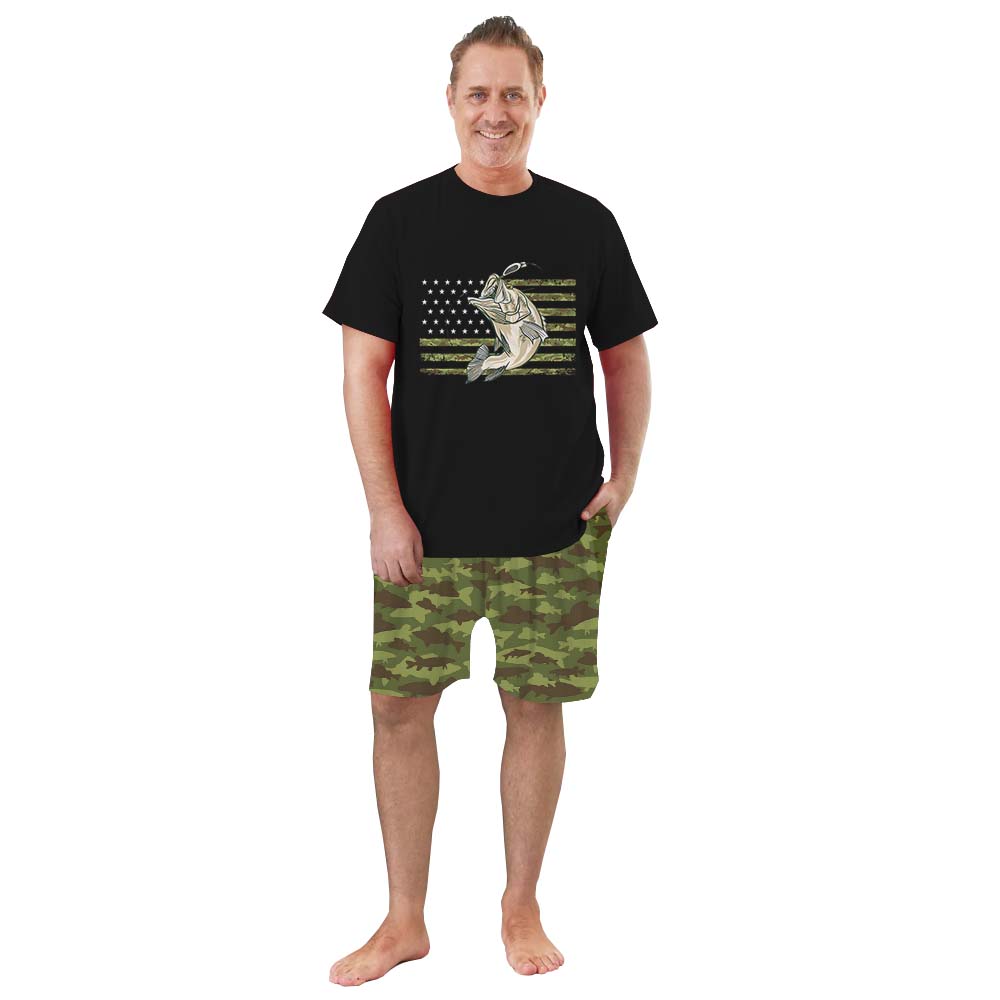 Vintage Camouflage American Fishing PJs Tshirts And Shorts Vintage Camouflage American Fishing PJs Tshirts And Shorts
