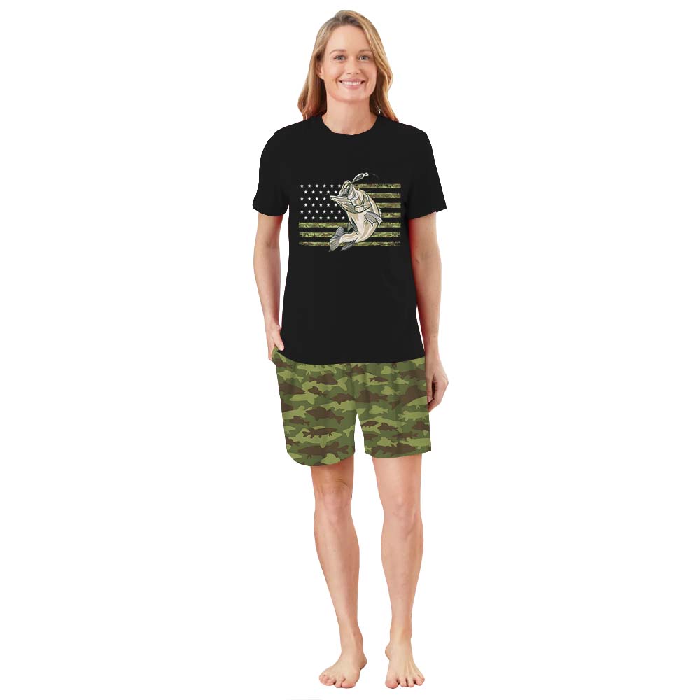 Vintage Camouflage American Fishing PJs Tshirts And Shorts Vintage Camouflage American Fishing PJs Tshirts And Shorts