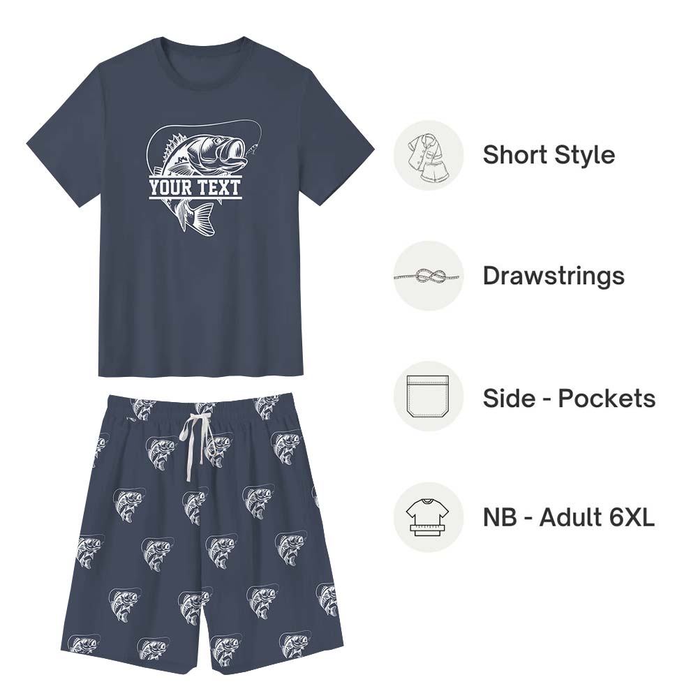 Fishing Pajamas For Adults Short Sleeves With Name Fishing Pajamas For Adults Short Sleeves With Name