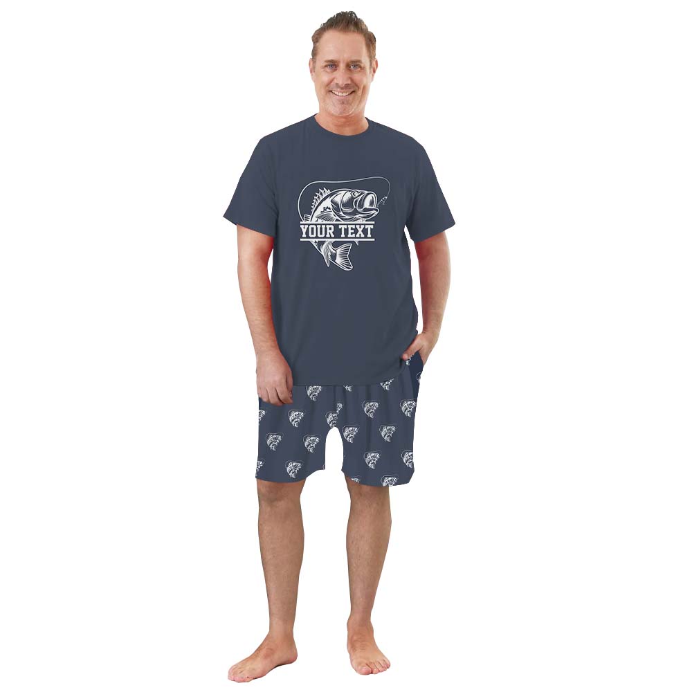 Fishing Pajamas For Adults Short Sleeves With Name Fishing Pajamas For Adults Short Sleeves With Name