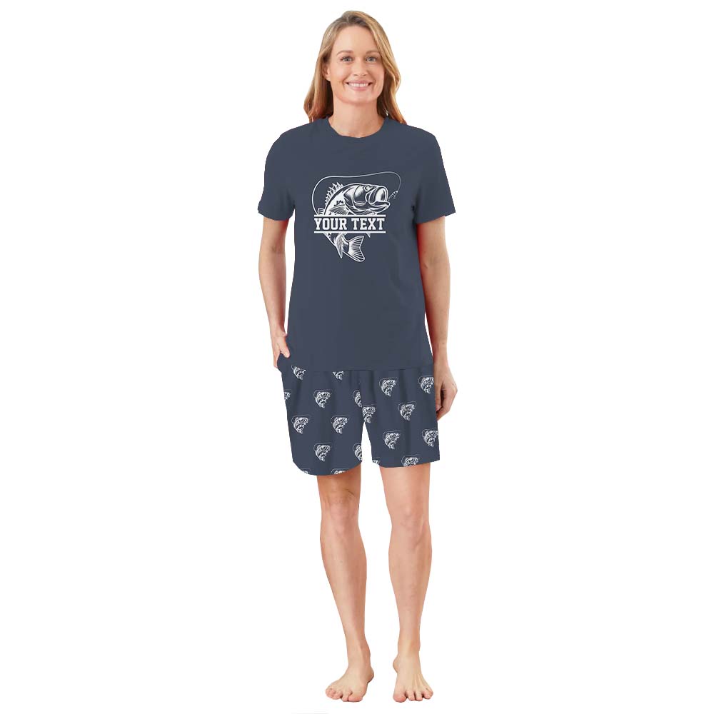 Fishing Pajamas For Adults Short Sleeves With Name Fishing Pajamas For Adults Short Sleeves With Name