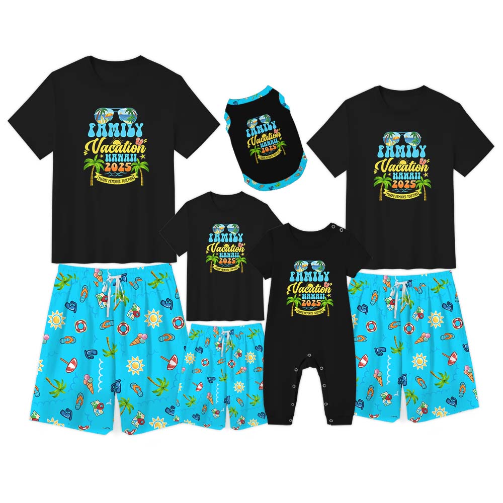 Customizable Family Vacation 2025 Pajama Short Set Customizable Family Vacation 2025 Pajama Short Set