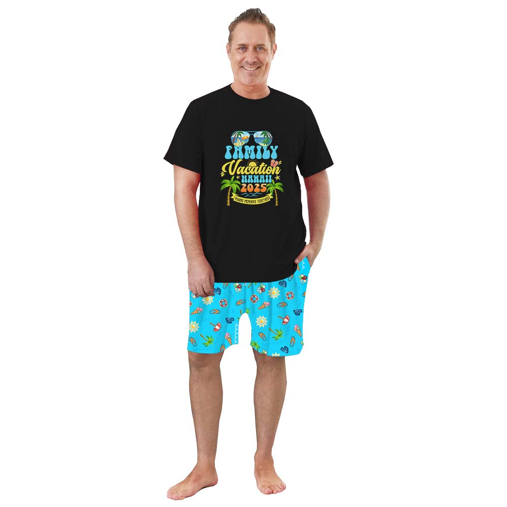 Customizable Family Vacation 2025 Pajama Short Set Customizable Family Vacation 2025 Pajama Short Set