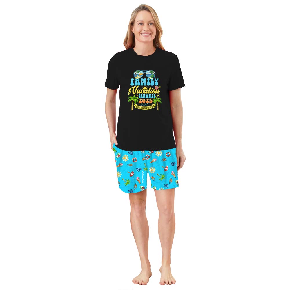 Customizable Family Vacation 2025 Pajama Short Set Customizable Family Vacation 2025 Pajama Short Set