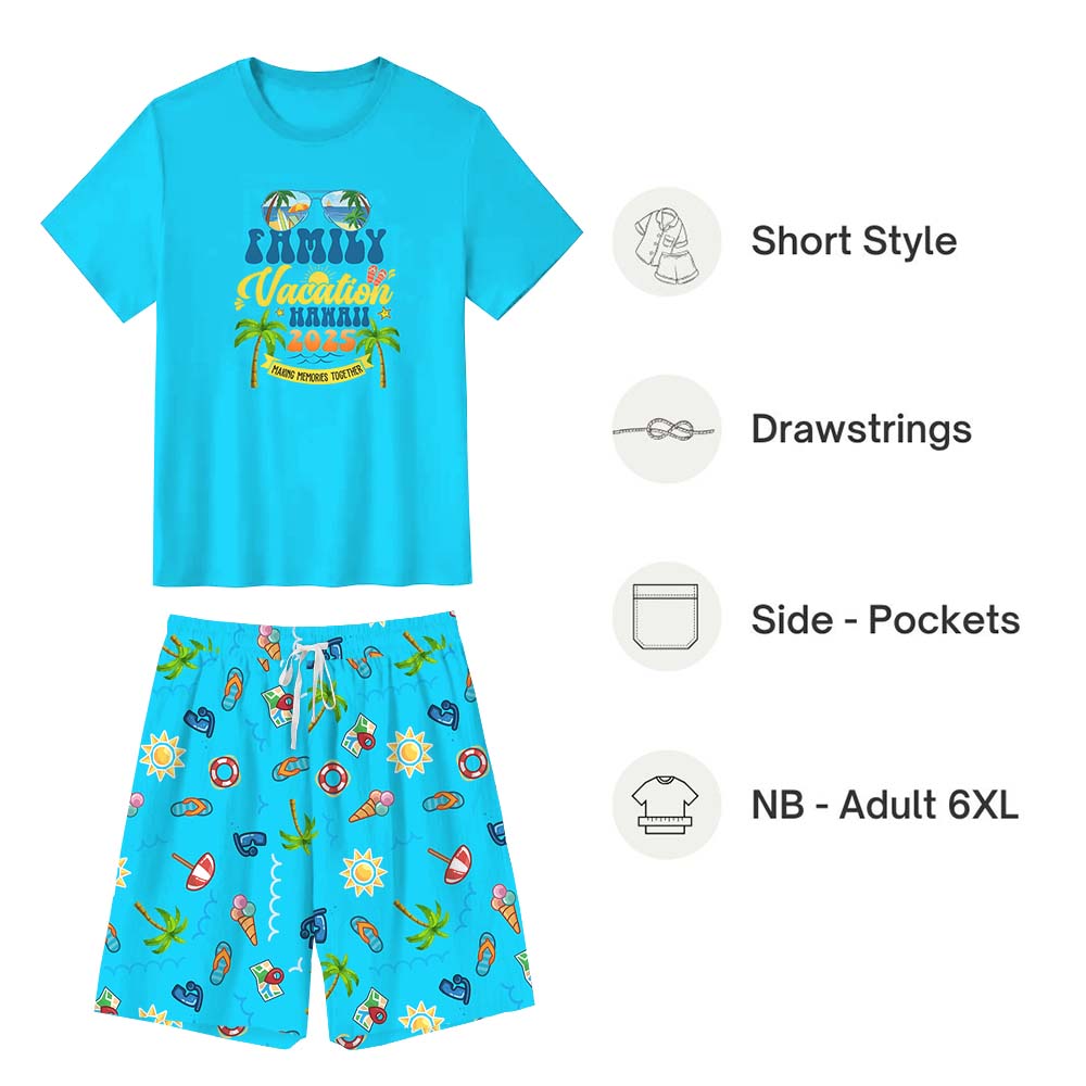 Personalized Destination 2025 Family Holiday Matching Pajamas Short Sleeve Personalized Destination 2025 Family Holiday Matching Pajamas Short Sleeve