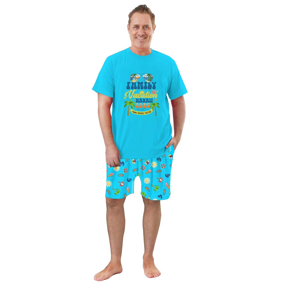 Personalized Destination 2025 Family Holiday Matching Pajamas Short Sleeve Personalized Destination 2025 Family Holiday Matching Pajamas Short Sleeve
