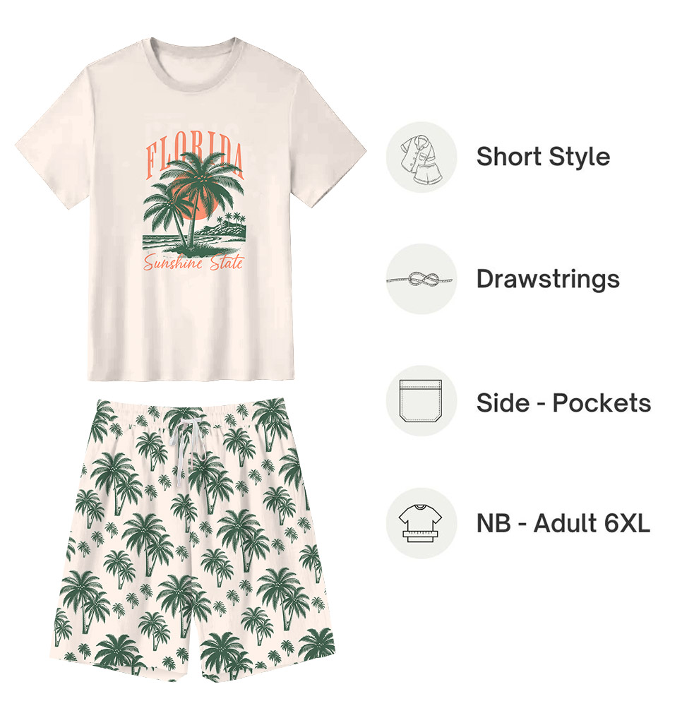 Tropical Themed Florida State Vacation Family Pajamas