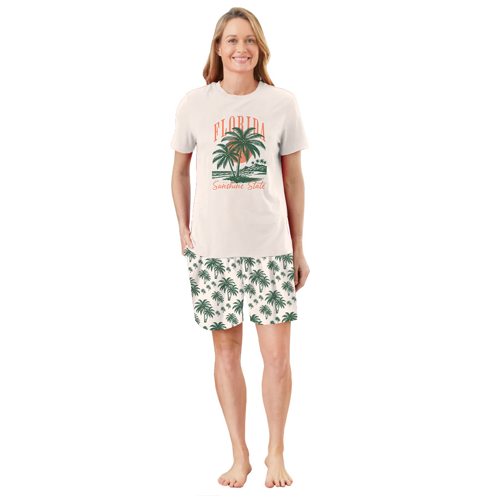 Tropical Themed Florida State Vacation Family Pajamas