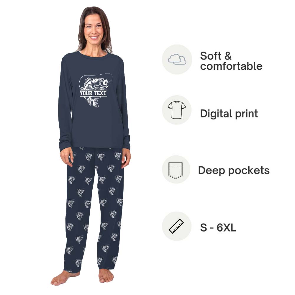 Custom Name Fishing Matching Family Pajamas With Dog Custom Name Fishing Matching Family Pajamas With Dog
