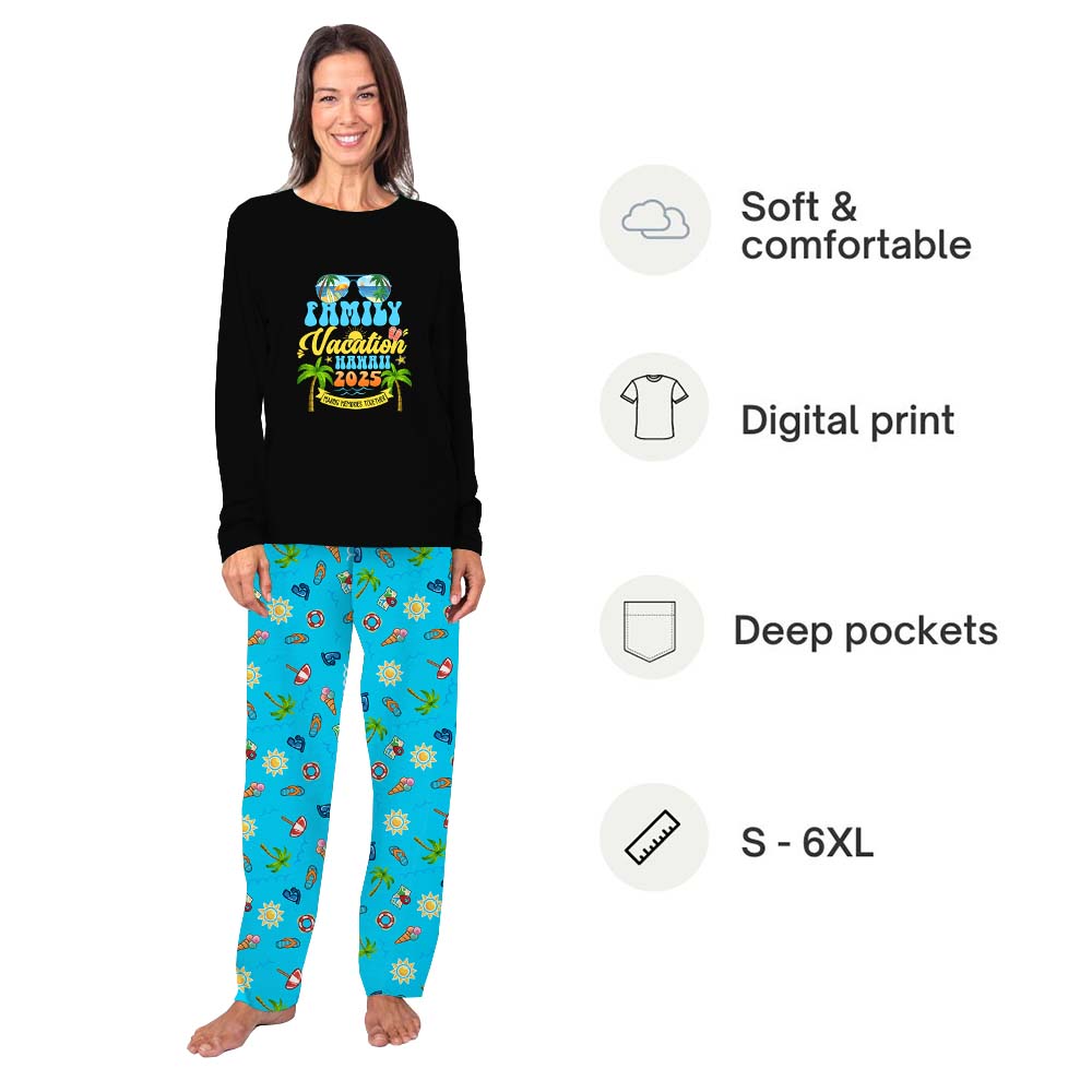 Custom Destination Family Vacation 2025 Matching Pajamas With Dog Custom Destination Family Vacation 2025 Matching Pajamas With Dog