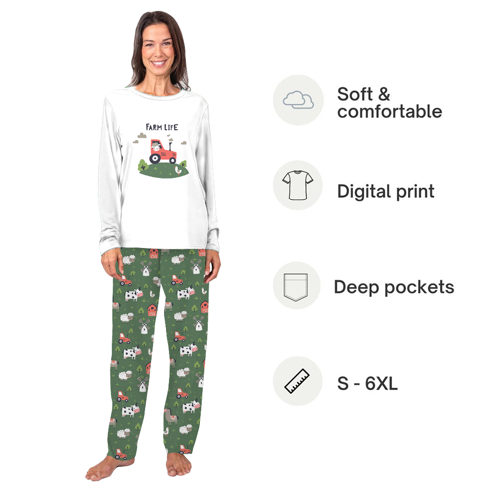 Cute Farm Life Themed Matching Pajamas Sets