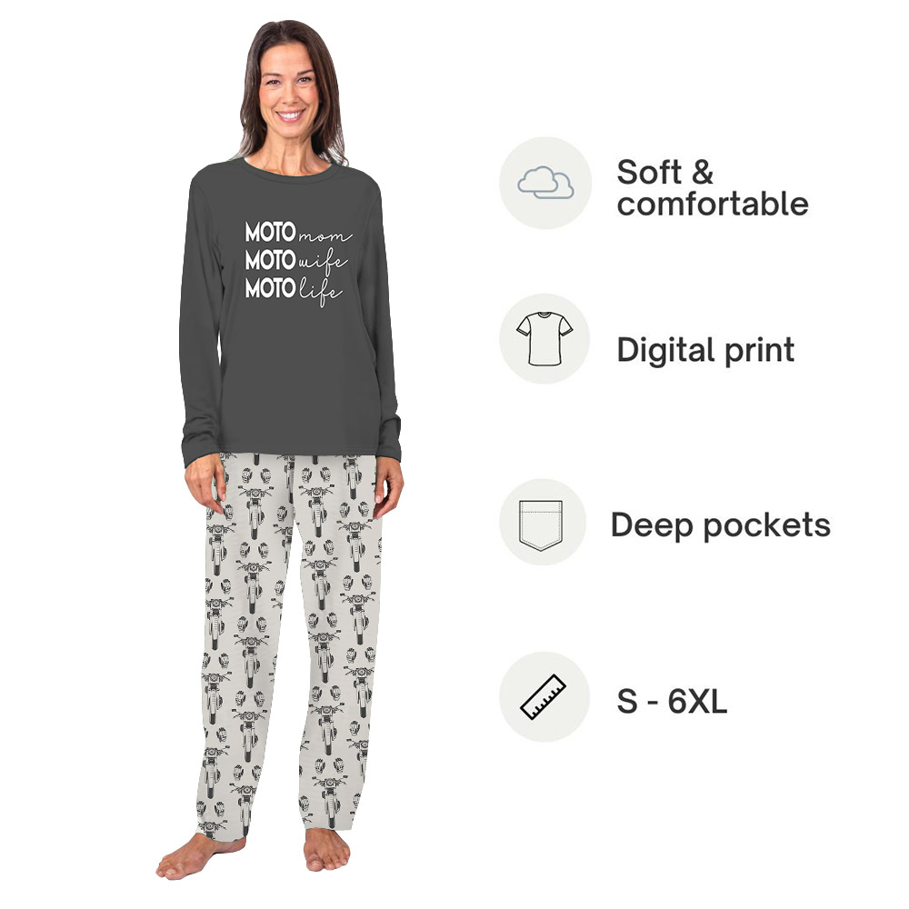 Customizable Moto Life Motocross Matching Pajamas