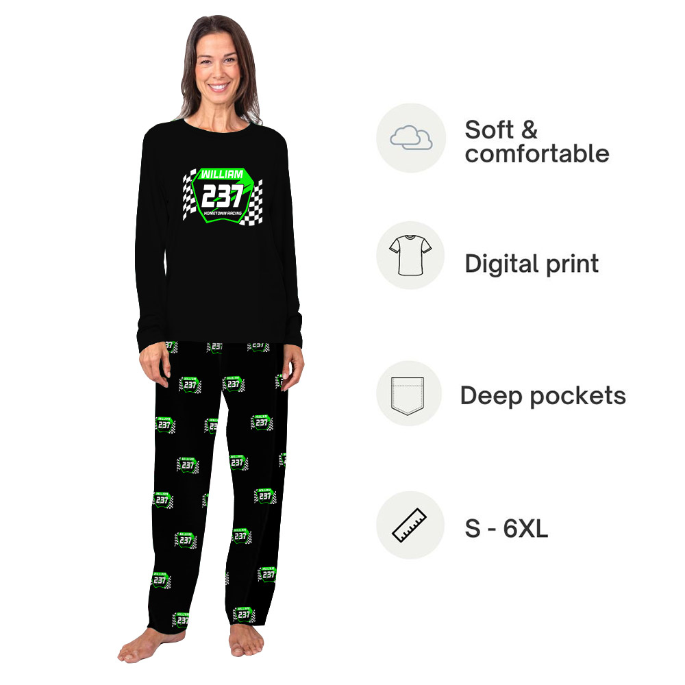 Custom Plate Color Motocross Pajamas With Your Name And Number