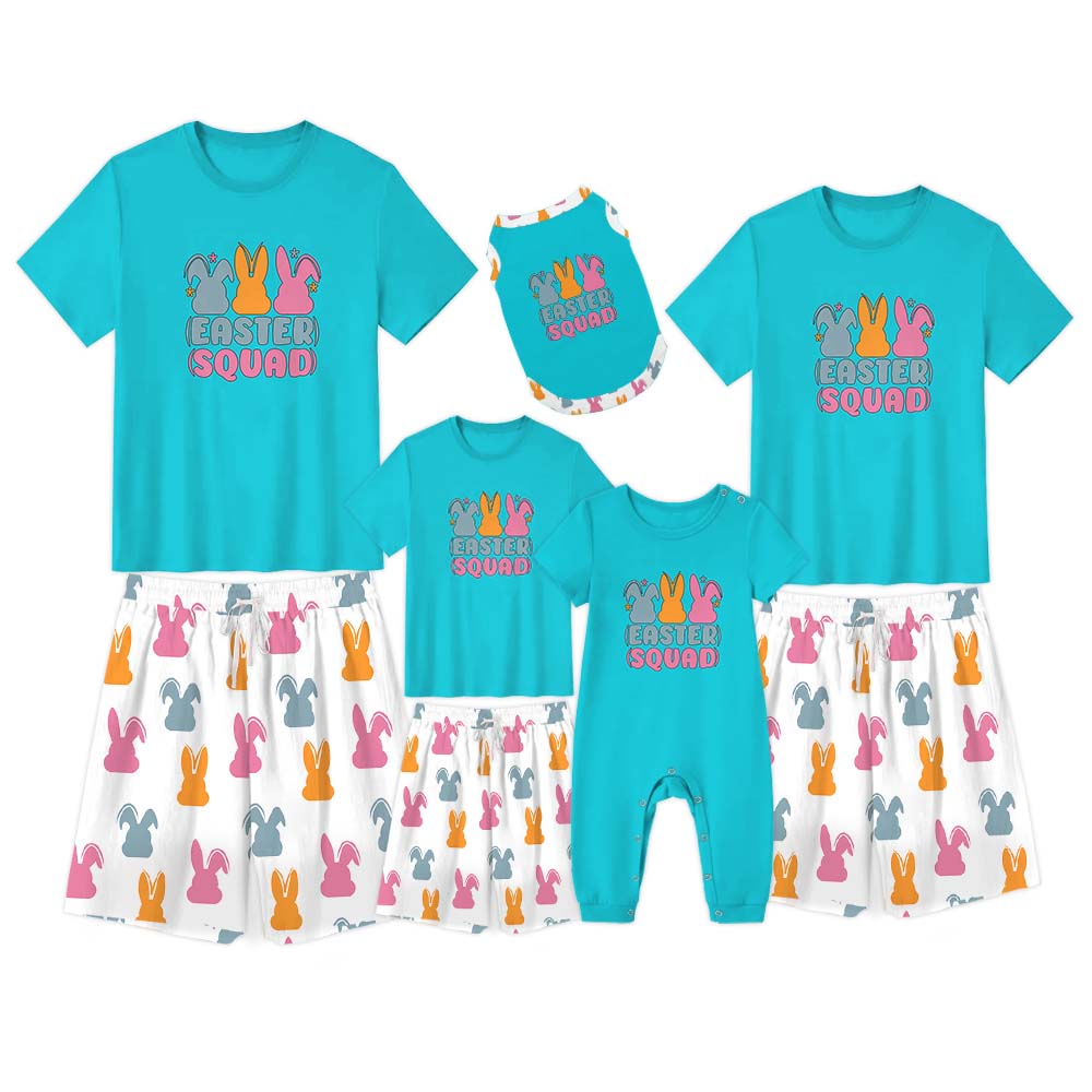 Cute Easter Squad Pajama Shorts Set Cute Easter Squad Pajama Shorts Set