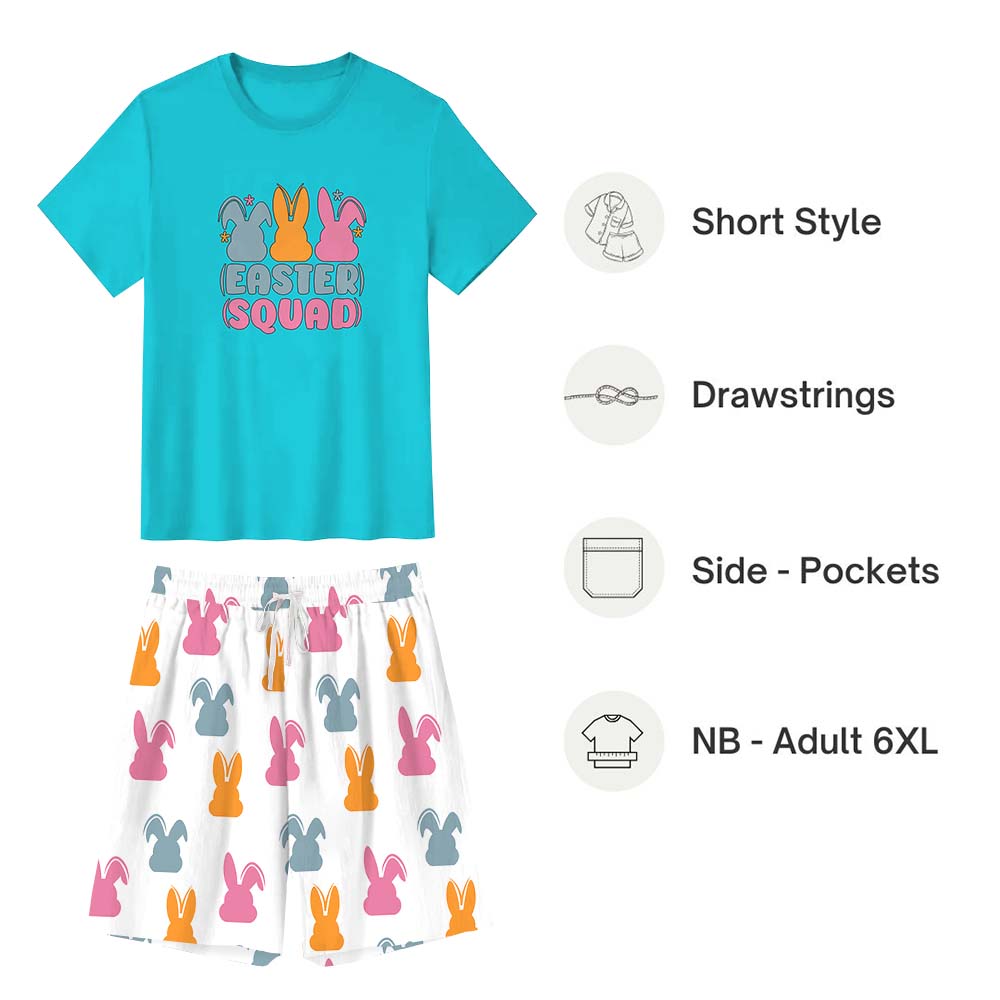 Cute Easter Squad Pajama Shorts Set Cute Easter Squad Pajama Shorts Set