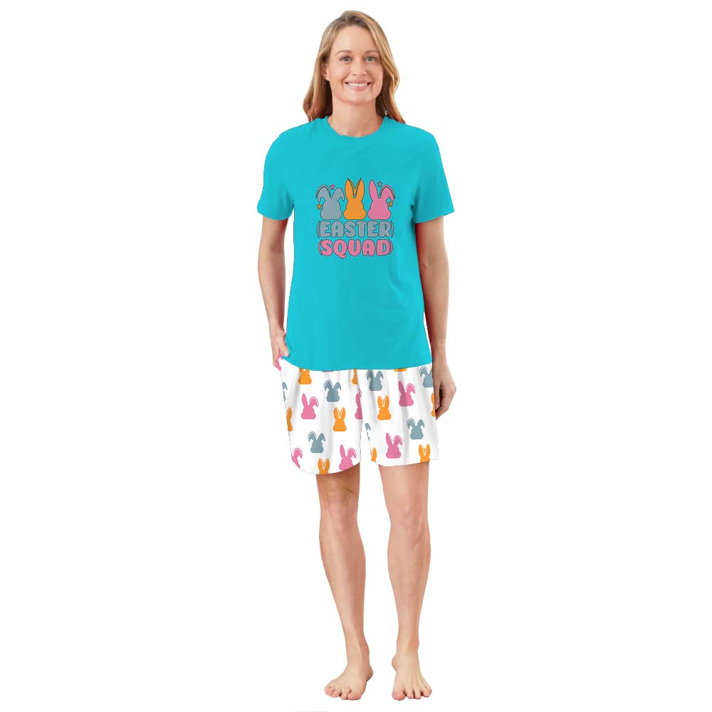 Cute Easter Squad Pajama Shorts Set Cute Easter Squad Pajama Shorts Set