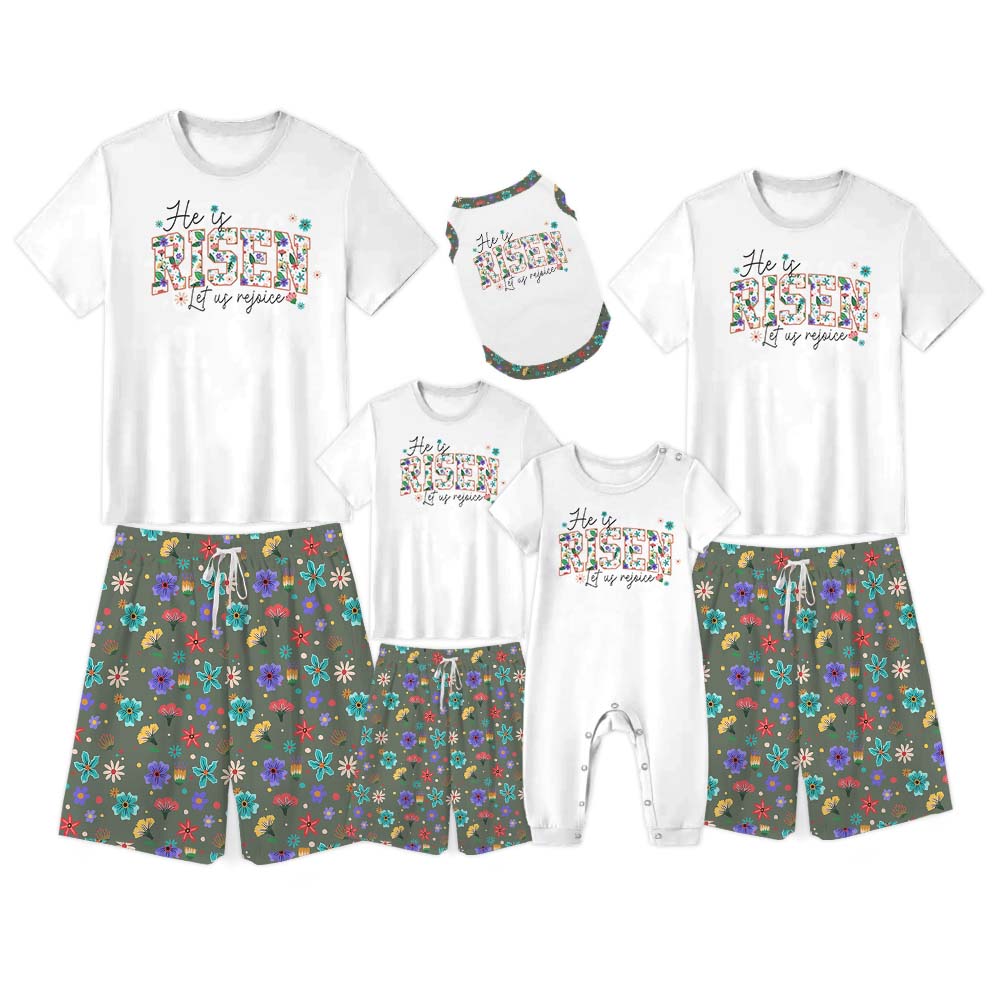 He Is Risen Easter Pajamas For Adults Short Sleeves He Is Risen Easter Pajamas For Adults Short Sleeves