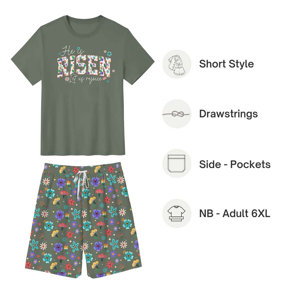 Festive Christian Easter Matching Family Pajamas With Dogs Short Sleeves Festive Christian Easter Matching Family Pajamas With Dogs Short Sleeves