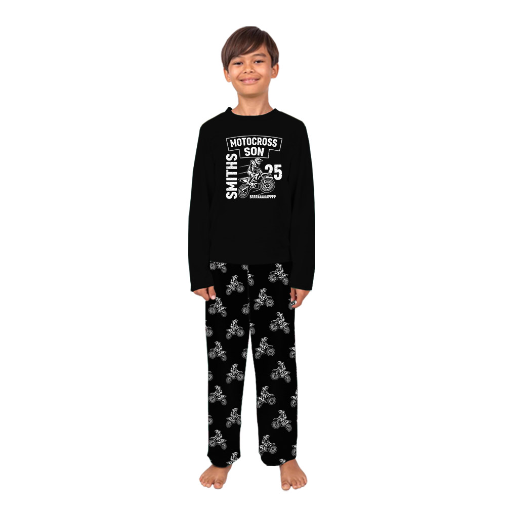 Design Your Motocross Family Pajamas With Text And Number Design Your Motocross Family Pajamas With Text And Number