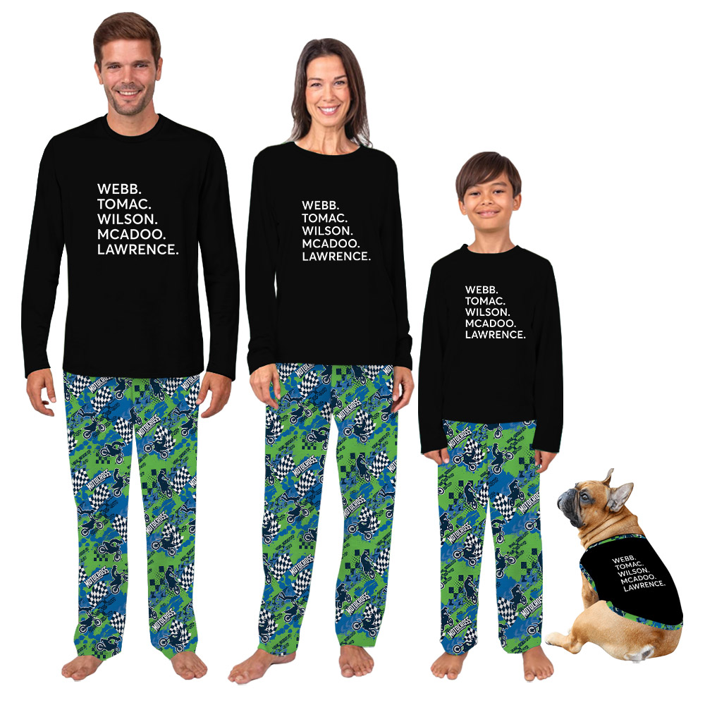 Custom Name Supercross Racers Long Pajamas Custom Name Supercross Racers Long Pajamas