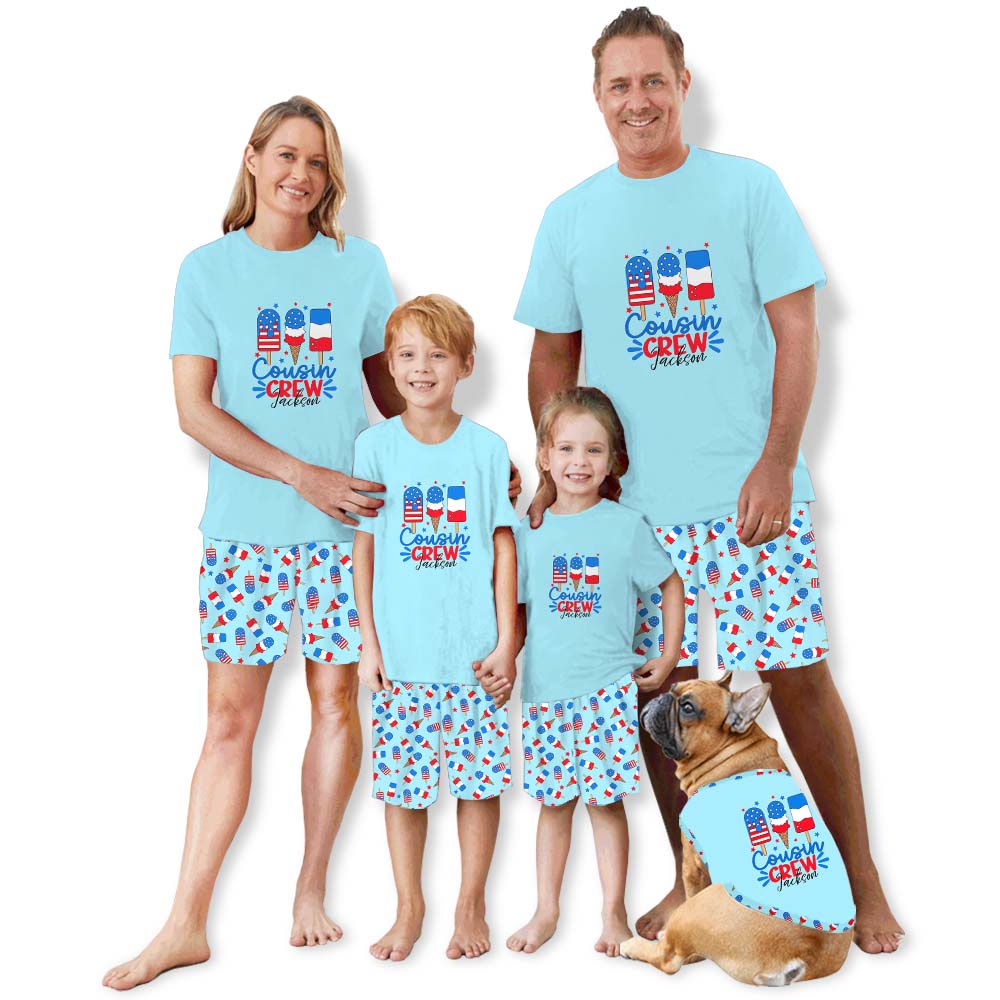 Customizable Ice Cream Independence Day USA Short Pajamas Customizable Ice Cream Independence Day USA Short Pajamas