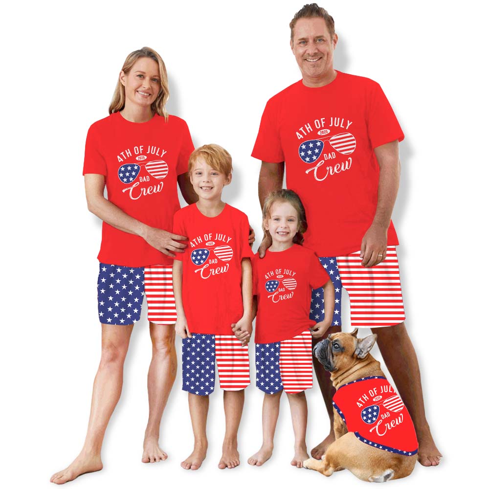 Customizable Family Crew America Independence Day Pajama Shorts Set Customizable Family Crew America Independence Day Pajama Shorts Set