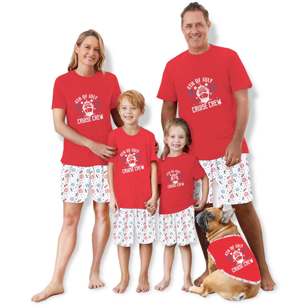 Festive Cruise Crew Matching Family 4th Of July Pajama Sets Festive Cruise Crew Matching Family 4th Of July Pajama Sets
