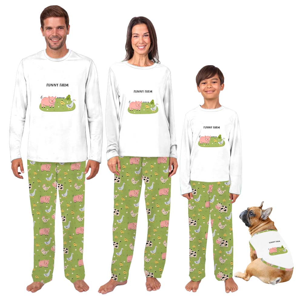 Funny Farm Matching Family Pajamas With Dogs Funny Farm Matching Family Pajamas With Dogs