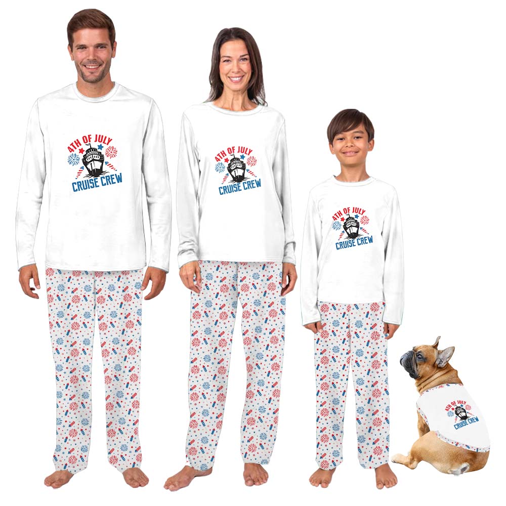 Cruise Crew 4th Of July Pajamas For Family And Dog