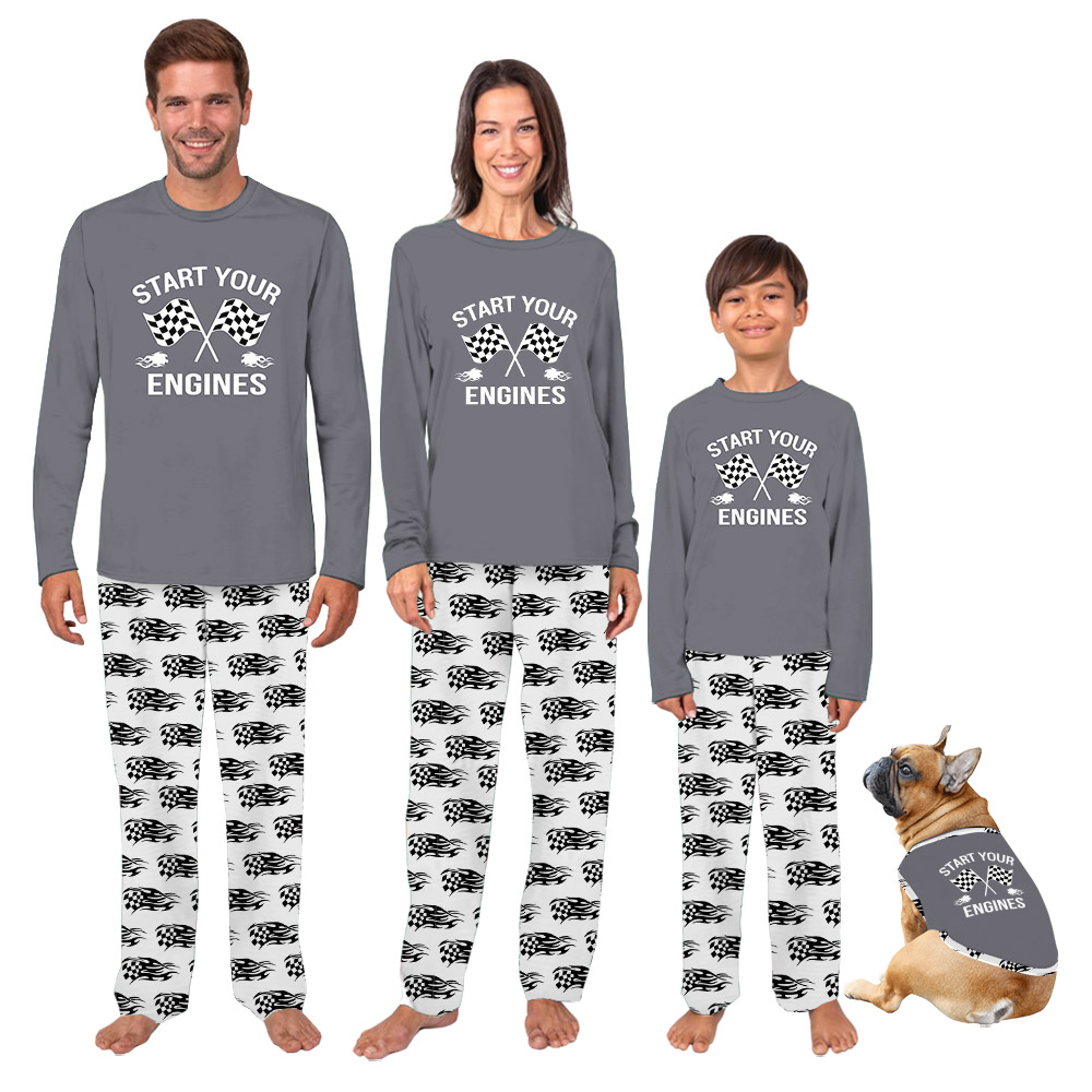 Race Car Pajamas For Adults And Kids Saying Start Your Engines Race Car Pajamas For Adults And Kids Saying Start Your Engines