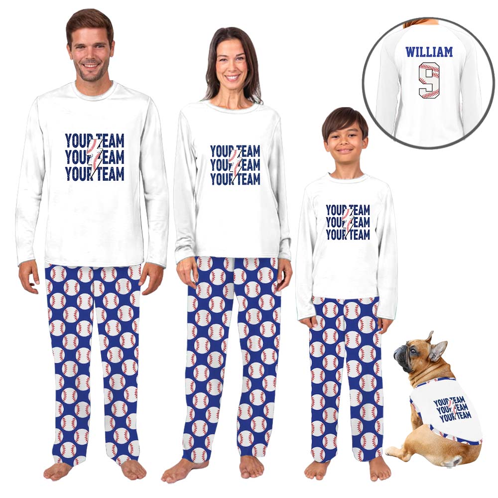 Personalized Baseball Matching Pajamas Sport With Name