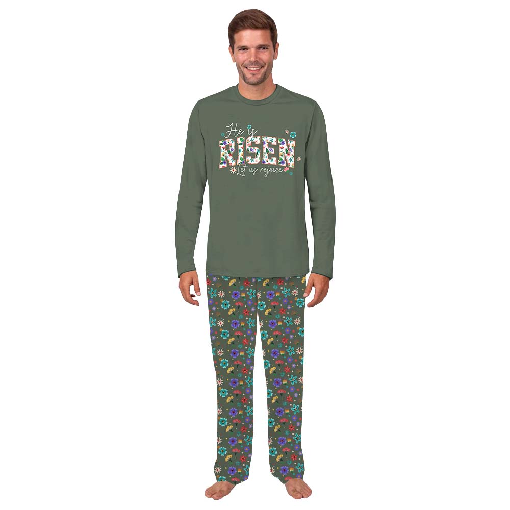Christian Easter Family Matching Pajamas Green Christian Easter Family Matching Pajamas Green