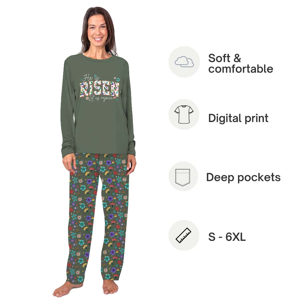 Christian Easter Family Matching Pajamas Green Christian Easter Family Matching Pajamas Green