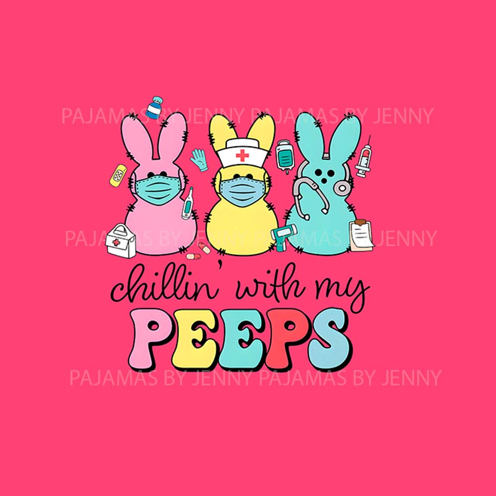 Personalized Color Chillin With My Peeps Easter Pajamas For Family And Dog Personalized Color Chillin With My Peeps Easter Pajamas For Family And Dog