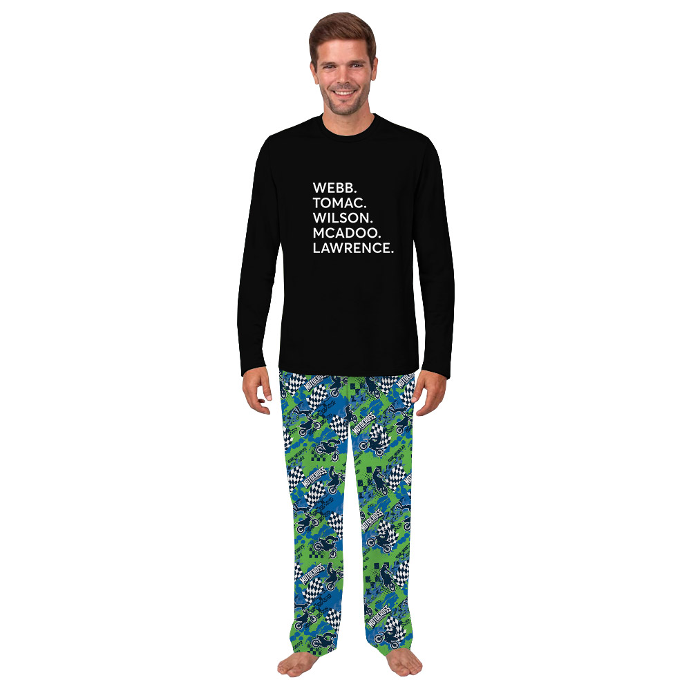 Custom Name Supercross Racers Long Pajamas Custom Name Supercross Racers Long Pajamas
