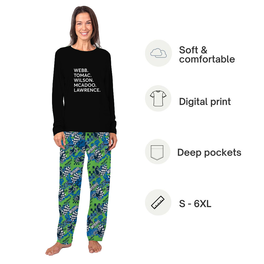 Custom Name Supercross Racers Long Pajamas Custom Name Supercross Racers Long Pajamas