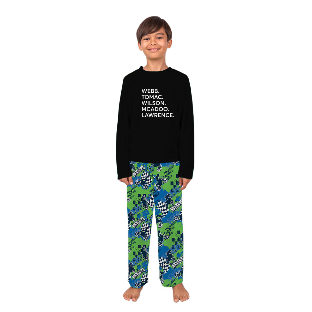 Custom Name Supercross Racers Long Pajamas Custom Name Supercross Racers Long Pajamas