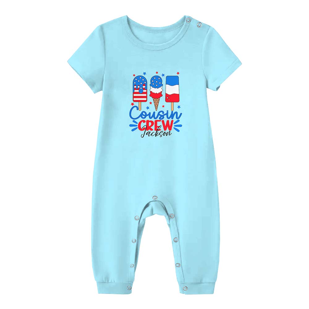 Customizable Ice Cream Independence Day USA Short Pajamas Customizable Ice Cream Independence Day USA Short Pajamas