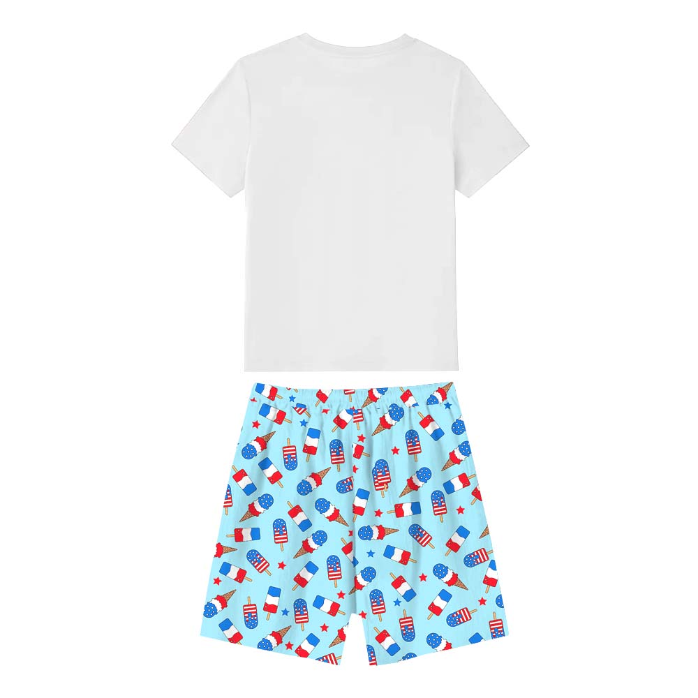 Cute Ice Cream With Name Cousin Crew 4th Of July Pajama Pajama Short Set Cute Ice Cream With Name Cousin Crew 4th Of July Pajama Pajama Short Set