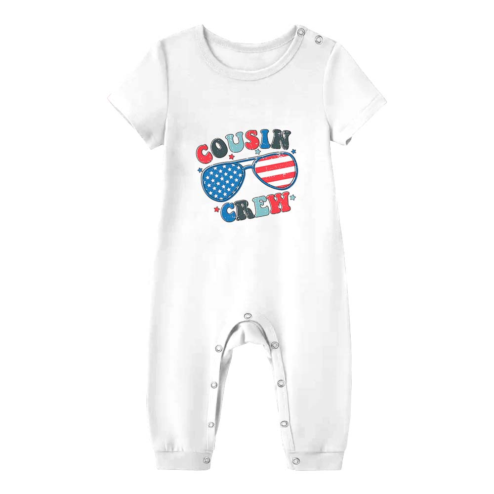 Breathable Short Sleeve Pajamas Fourth Of July Cousin Crew