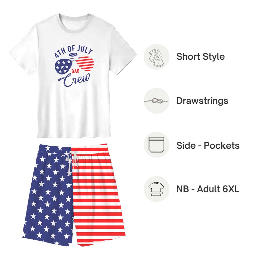 Personalized Family Crew America Independence Day Short Sleeve Pajamas Personalized Family Crew America Independence Day Short Sleeve Pajamas