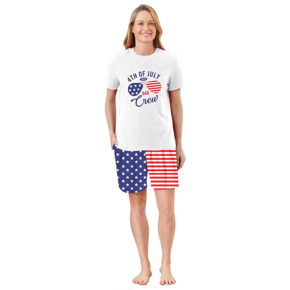 Personalized Family Crew America Independence Day Short Sleeve Pajamas Personalized Family Crew America Independence Day Short Sleeve Pajamas