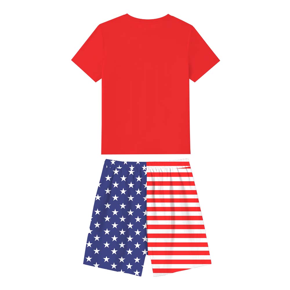Customizable Family Crew America Independence Day Pajama Shorts Set Customizable Family Crew America Independence Day Pajama Shorts Set