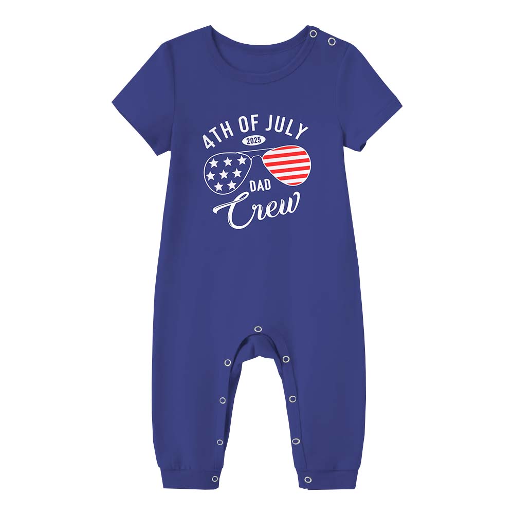 Custom Name Family Crew Family 4th of July Pajamas With Dog Short Sleeve Custom Name Family Crew Family 4th of July Pajamas With Dog Short Sleeve