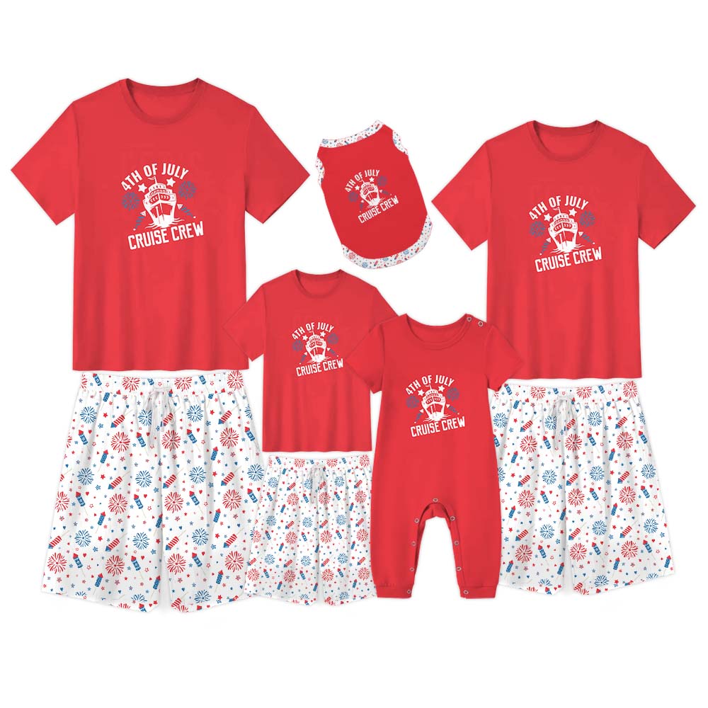 Festive Cruise Crew Matching Family 4th Of July Pajama Sets Festive Cruise Crew Matching Family 4th Of July Pajama Sets