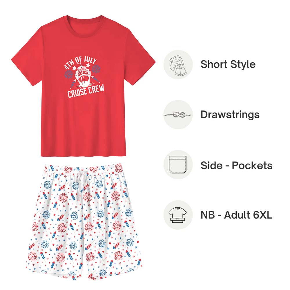 Festive Cruise Crew Matching Family 4th Of July Pajama Sets Festive Cruise Crew Matching Family 4th Of July Pajama Sets