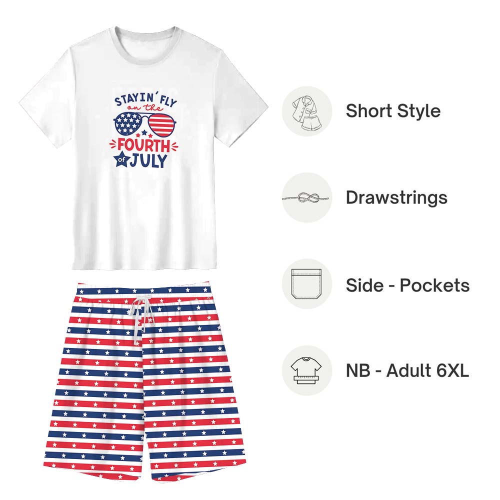 Staying Fly On The Fourth Of July Short Sleeve Pajama Top and Shorts Staying Fly On The Fourth Of July Short Sleeve Pajama Top and Shorts