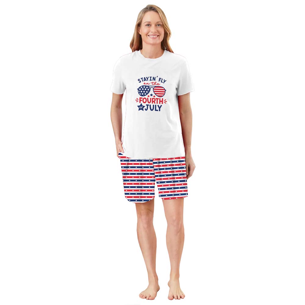 Staying Fly On The Fourth Of July Short Sleeve Pajama Top and Shorts Staying Fly On The Fourth Of July Short Sleeve Pajama Top and Shorts