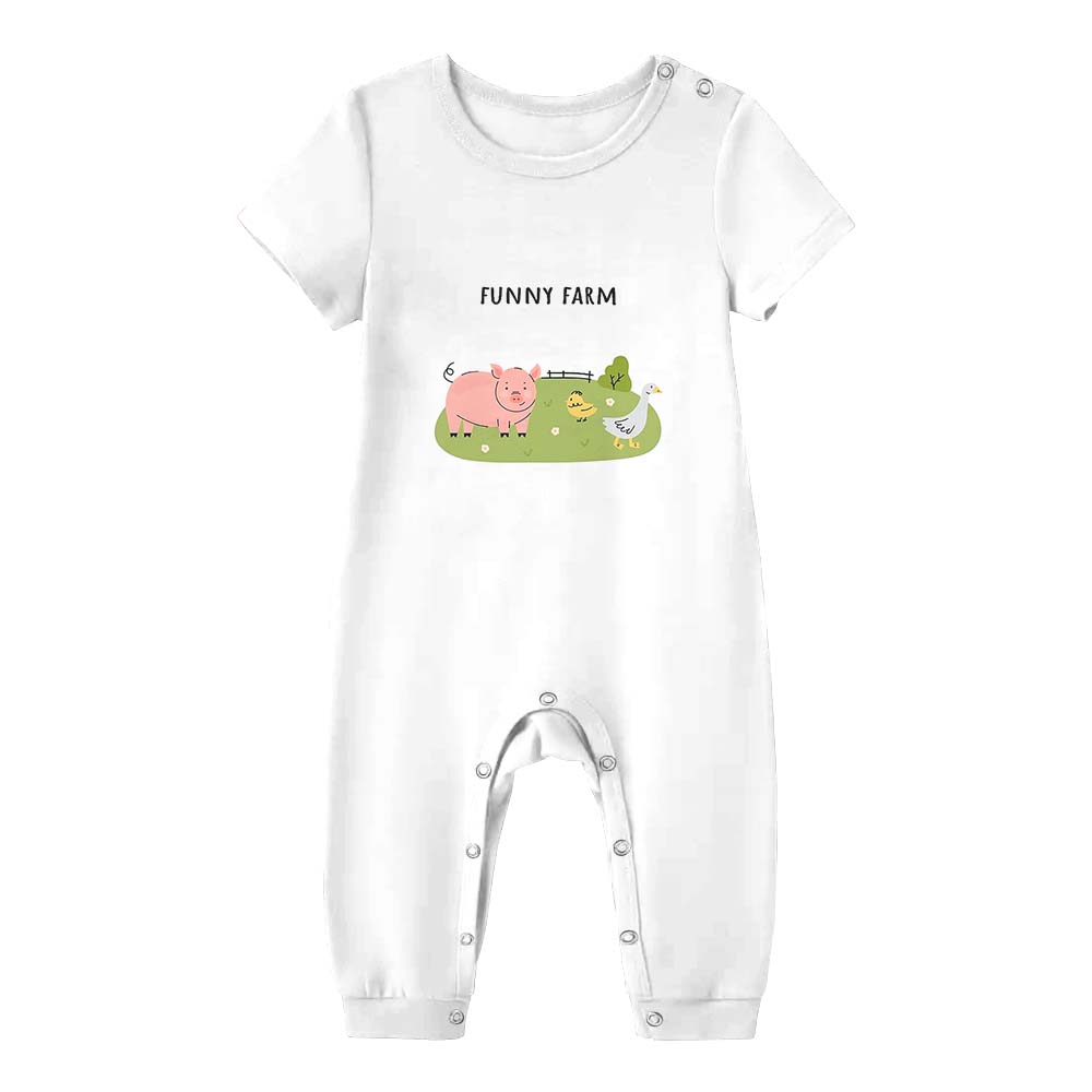 Cute Animals Farm Family 4th of July Pajama Sets Short Sleeves