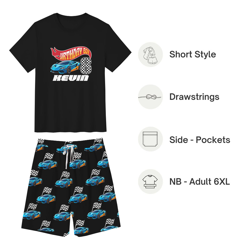 Custom Race Car Themed Birthday Pajamas For Family Custom Race Car Themed Birthday Pajamas For Family